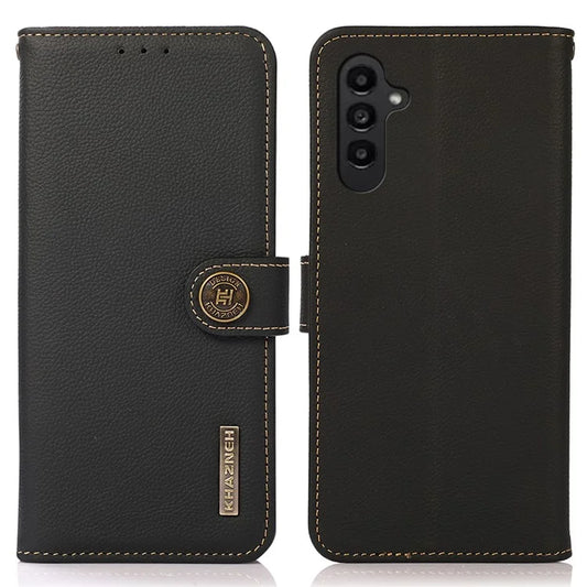 KHAZNEH For Samsung Galaxy A05s 4G Case Genuine Cow Leather Wallet RFID Blocking Cell Phone Cover