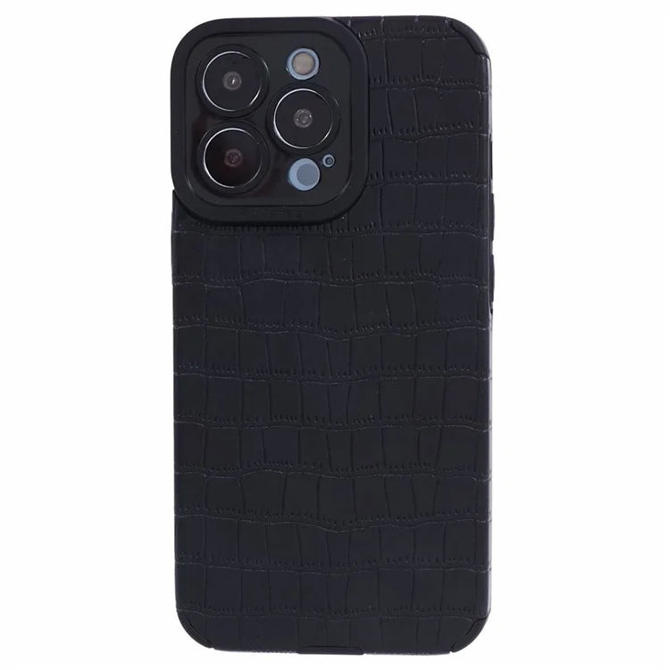 For iPhone 14 Pro Case Crocodile Texture PU Leather+TPU Phone Back Cover