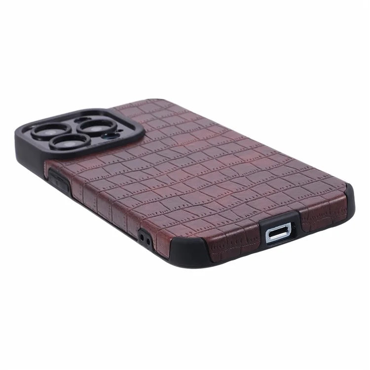 For iPhone 14 Pro Case Crocodile Texture PU Leather+TPU Phone Back Cover