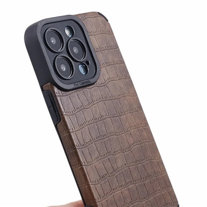 For iPhone 14 Pro Case Crocodile Texture PU Leather+TPU Phone Back Cover