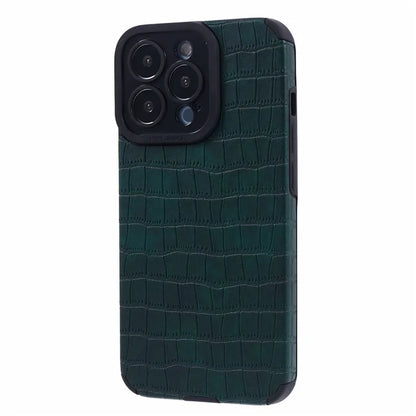 For iPhone 14 Pro Case Crocodile Texture PU Leather+TPU Phone Back Cover