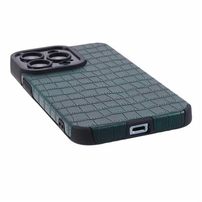 For iPhone 13 Pro Max Case PU Leather+TPU Crocodile Texture Phone Cover