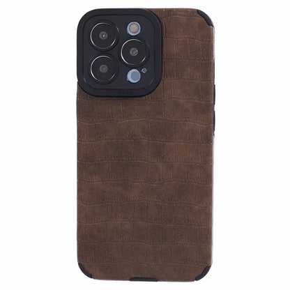 For iPhone 13 Pro Case PU Leather+TPU Crocodile Texture Bump Proof Phone Cover