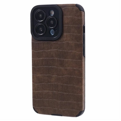 For iPhone 13 Pro Case PU Leather+TPU Crocodile Texture Bump Proof Phone Cover