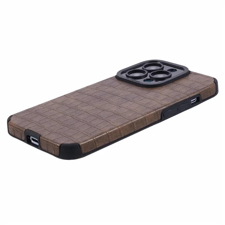 For iPhone 13 Pro Case PU Leather+TPU Crocodile Texture Bump Proof Phone Cover