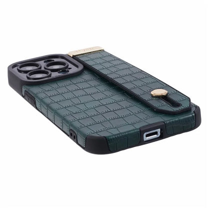 For iPhone 14 Pro Max Case Crocodile Texture Cover PU Leather+TPU Phone Shell