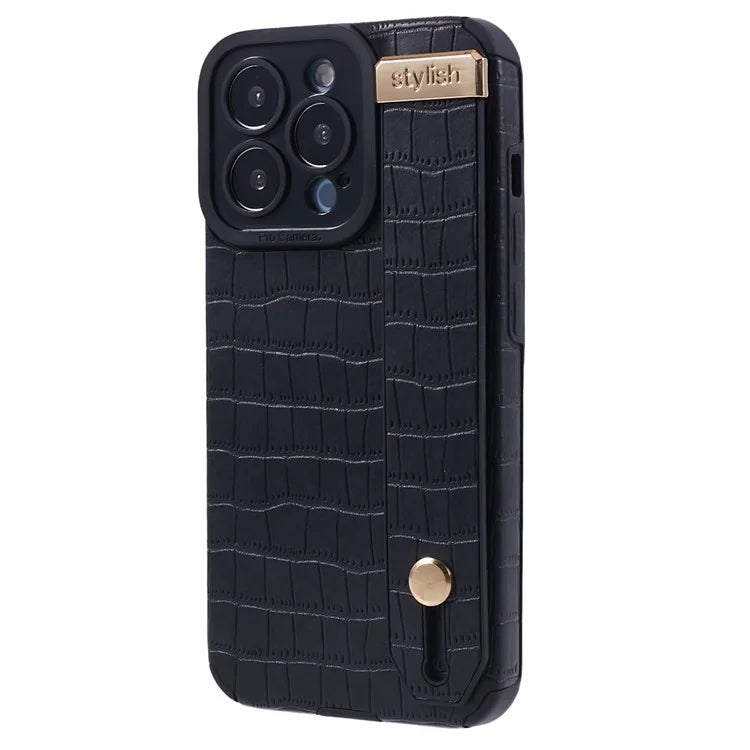 For iPhone 14 Pro Max Case Crocodile Texture Cover PU Leather+TPU Phone Shell