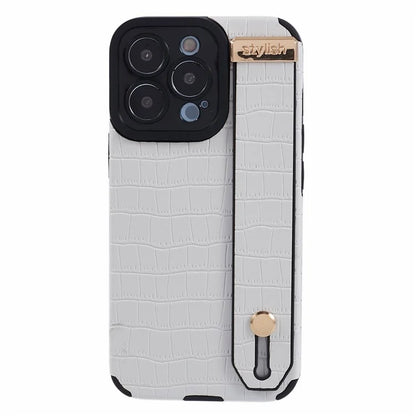 For iPhone 14 Pro Case Crocodile Texture Phone Cover PU Leather+TPU Back Protector