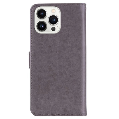 For iPhone 15 Pro Case Rhinestone Owl Imprinted PU Leather Stand Wallet Phone Shell