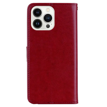 For iPhone 15 Pro Case Rhinestone Owl Imprinted PU Leather Stand Wallet Phone Shell