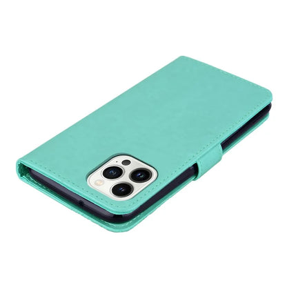 For iPhone 15 Pro Max Leather Case Rhinestone Decor Owl Pattern Phone Stand Wallet Cover