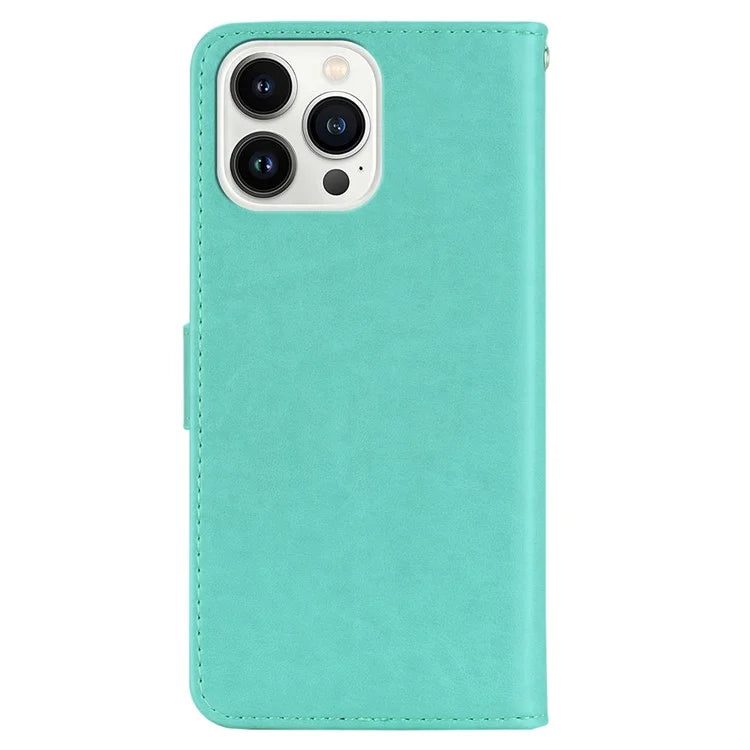 For iPhone 15 Pro Max Leather Case Rhinestone Decor Owl Pattern Phone Stand Wallet Cover