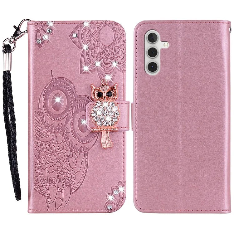 For Samsung Galaxy A05s 4G Case Rhinestone Decor Leather Phone Wallet Cover with Stand