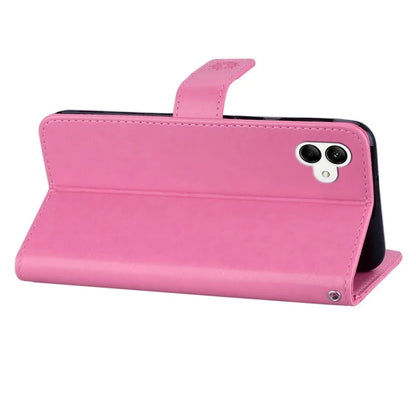 For Samsung Galaxy A05 4G Case Rhinestone Decor Owl Pattern Leather Phone Wallet Cover