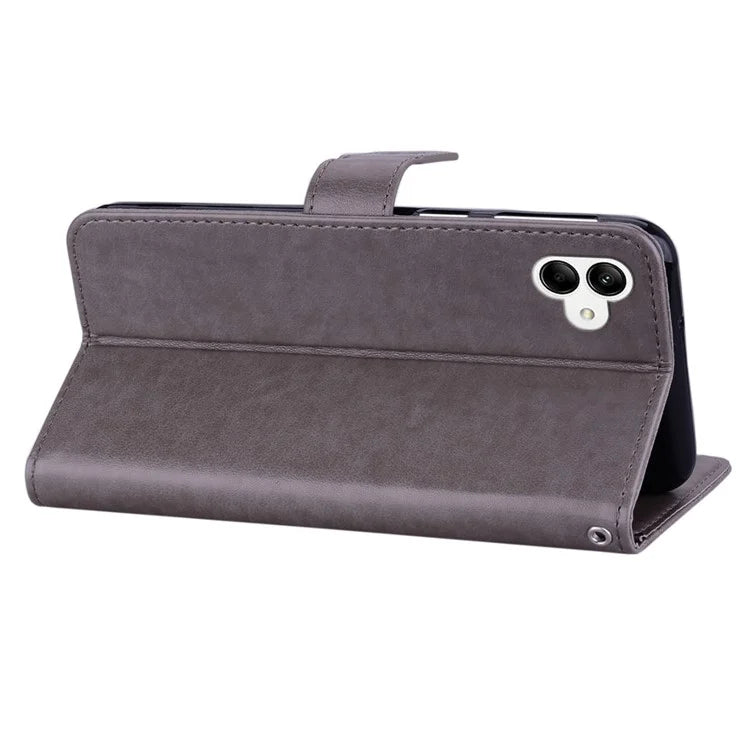 For Samsung Galaxy A05 4G Case Rhinestone Decor Owl Pattern Leather Phone Wallet Cover