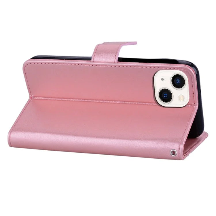 For iPhone 15 Plus Case Owl Imprinted PU Leather Phone Wallet Stand Cover