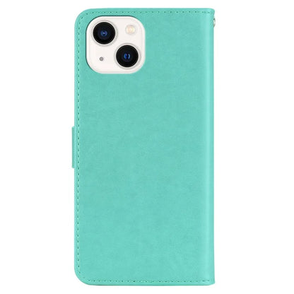 For iPhone 15 Case Owl Pattern PU Leather Stand Wallet Flip Phone Cover