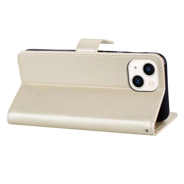 For iPhone 15 Case Owl Pattern PU Leather Stand Wallet Flip Phone Cover