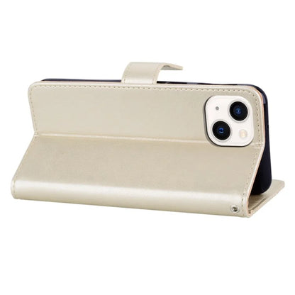 For iPhone 15 Case Owl Pattern PU Leather Stand Wallet Flip Phone Cover