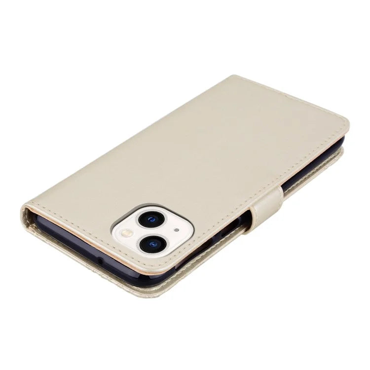 For iPhone 15 Case Owl Pattern PU Leather Stand Wallet Flip Phone Cover