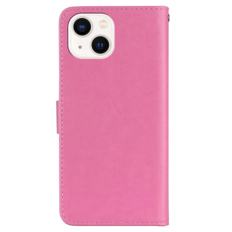 For iPhone 15 Case Owl Pattern PU Leather Stand Wallet Flip Phone Cover