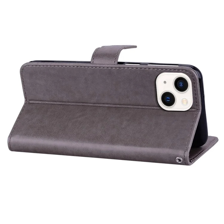 For iPhone 15 Case Owl Pattern PU Leather Stand Wallet Flip Phone Cover