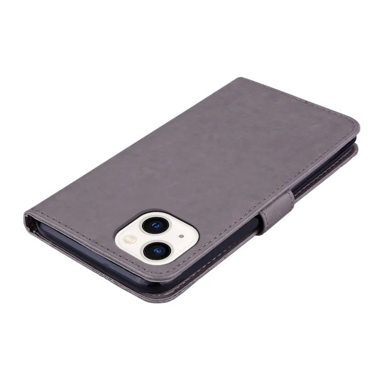 For iPhone 15 Case Owl Pattern PU Leather Stand Wallet Flip Phone Cover