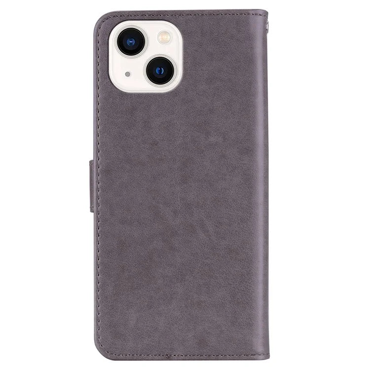 For iPhone 15 Case Owl Pattern PU Leather Stand Wallet Flip Phone Cover