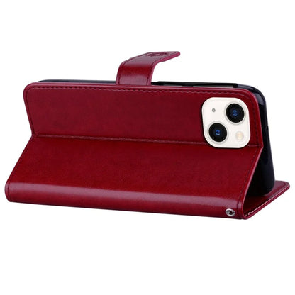 For iPhone 15 Case Owl Pattern PU Leather Stand Wallet Flip Phone Cover
