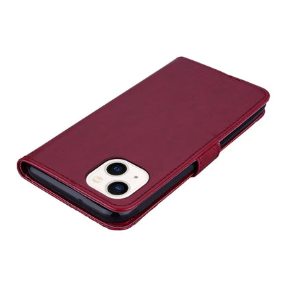 For iPhone 15 Case Owl Pattern PU Leather Stand Wallet Flip Phone Cover