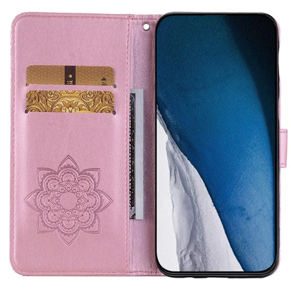 For Samsung Galaxy A05 4G Case Owl Imprinted PU Leather Anti-drop Phone Wallet Cover Gold