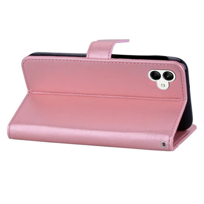 For Samsung Galaxy A05 4G Case Owl Imprinted PU Leather Anti-drop Phone Wallet Cover Gold