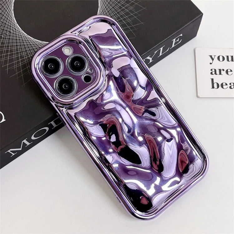 For iPhone 15 Pro Case TPU Meteorite Texture Electroplated Anti-fall Phone Cover