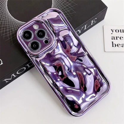 For iPhone 15 Pro Case TPU Meteorite Texture Electroplated Anti-fall Phone Cover
