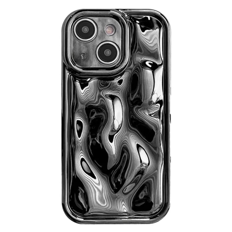 For iPhone 15 Case Electroplated Meteorite Texture Soft TPU Phone Cover
