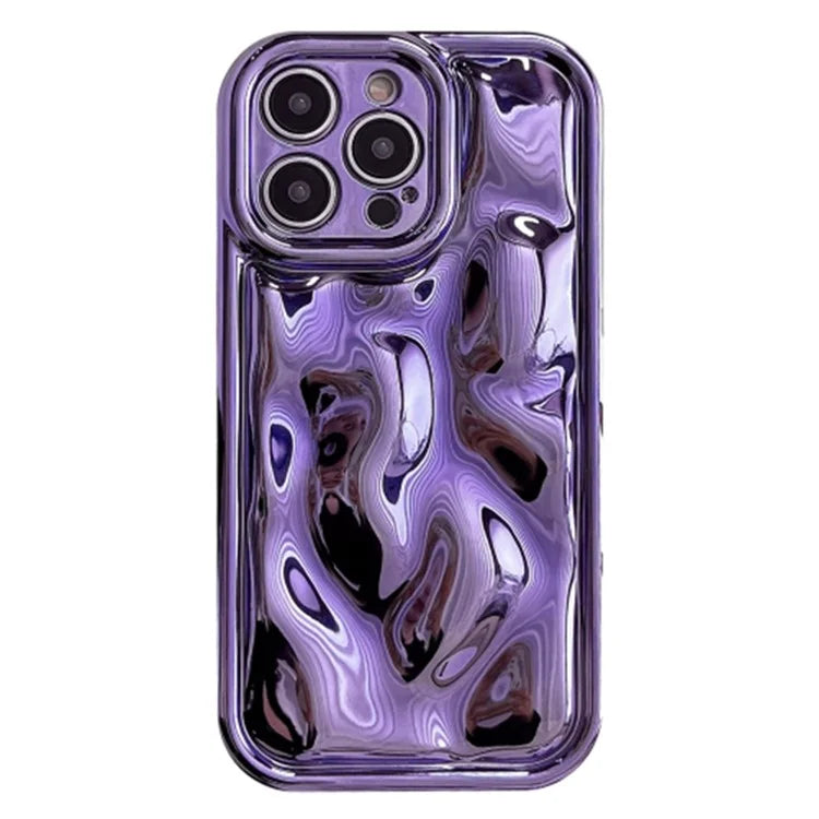 For iPhone 15 Pro Max Case Anti-scratch Electroplated Meteorite Texture TPU Phone Cover