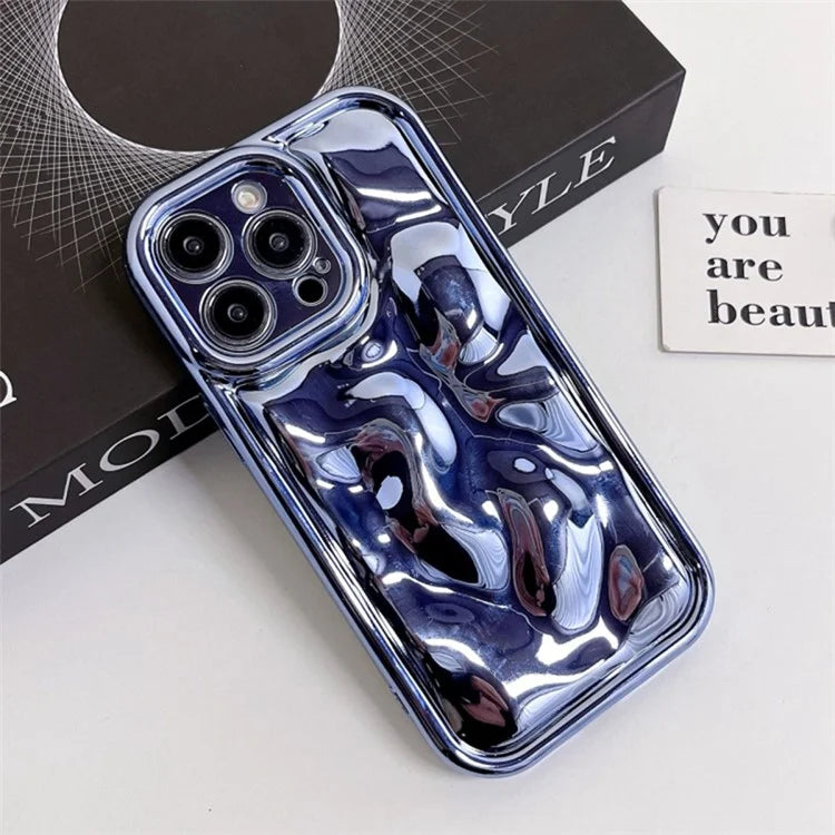 For iPhone 15 Pro Max Case Anti-scratch Electroplated Meteorite Texture TPU Phone Cover