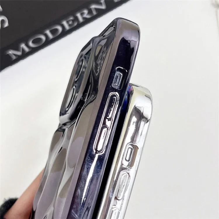 For iPhone 15 Plus Case Electroplated TPU Shell Meteorite Texture Phone Cover