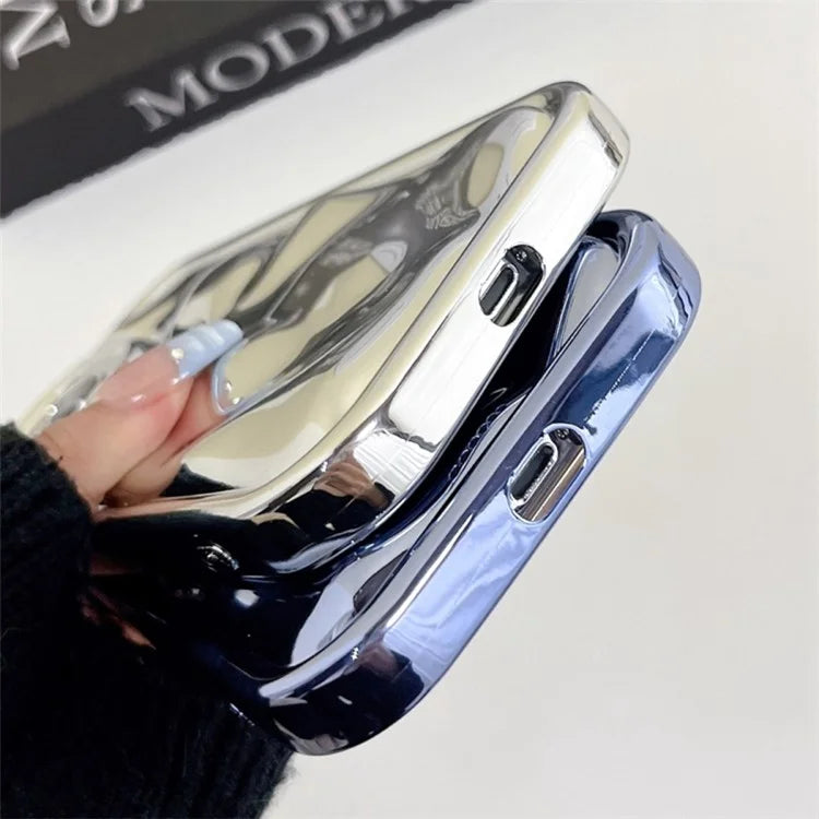 For iPhone 15 Plus Case Electroplated TPU Shell Meteorite Texture Phone Cover