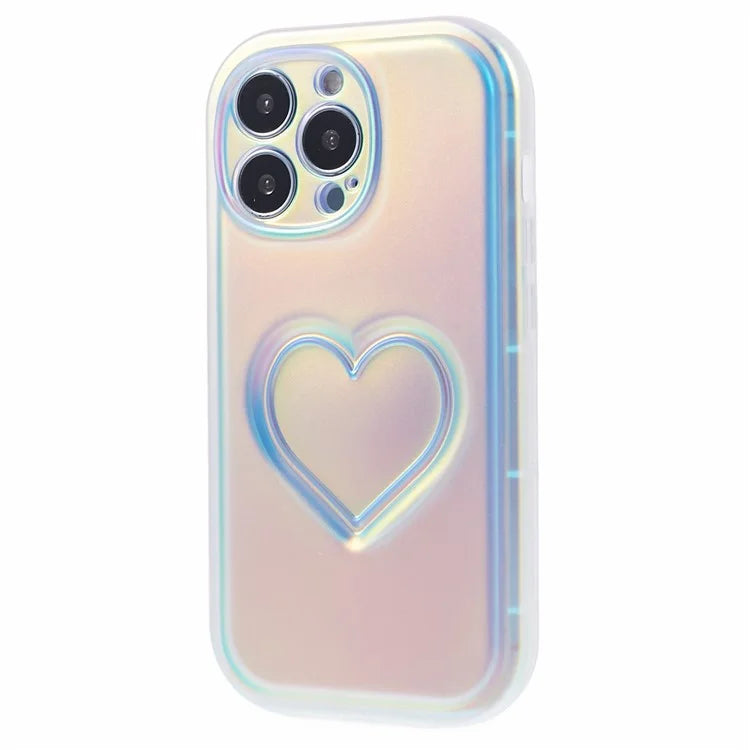 For iPhone 15 Pro TPU Case 3D Heart Shape IMD Protective Phone Cover