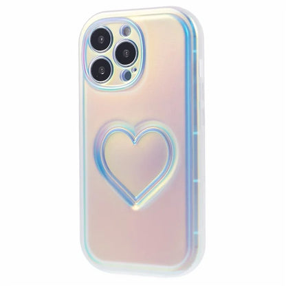 For iPhone 15 Pro TPU Case 3D Heart Shape IMD Protective Phone Cover