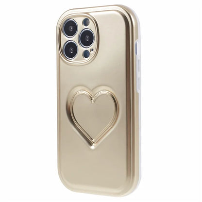 For iPhone 15 Pro TPU Case 3D Heart Shape IMD Protective Phone Cover