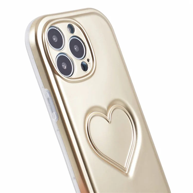 For iPhone 15 Pro TPU Case 3D Heart Shape IMD Protective Phone Cover