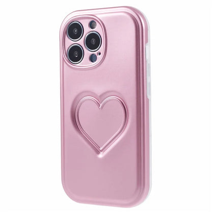 For iPhone 15 Pro TPU Case 3D Heart Shape IMD Protective Phone Cover