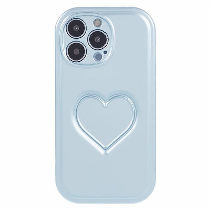 For iPhone 14 Pro TPU Case 3D Effect Love Heart IMD Phone Cover