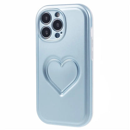 For iPhone 14 Pro Max Case IMD TPU Cover with 3D Effect Love Heart