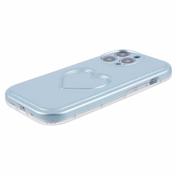 For iPhone 14 Pro Max Case IMD TPU Cover with 3D Effect Love Heart