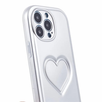 For iPhone 14 Pro Max Case IMD TPU Cover with 3D Effect Love Heart
