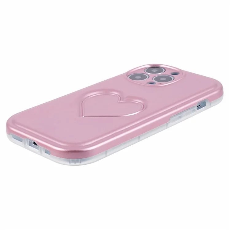 For iPhone 14 Pro Max Case IMD TPU Cover with 3D Effect Love Heart