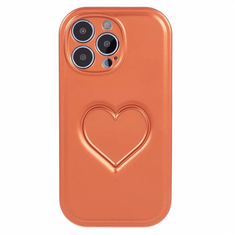 For iPhone 14 Pro Max Case IMD TPU Cover with 3D Effect Love Heart